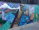 Artist: unknown, Photo: K. Neumaier (2019): Mural featuring a machi; Valparaiso, Chile.