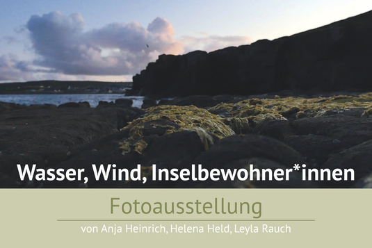 Plakat: Wasser, Wind, Inselbewohner*innen